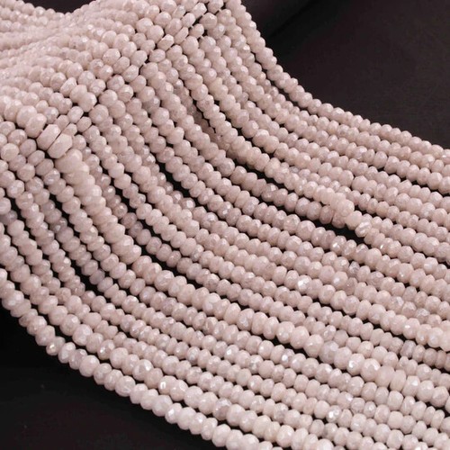 1 Strand White Silverite Faceted Rondelles - Gemstone Rondelles 3 mm- 13.5 Inch - Picture 2 of 4