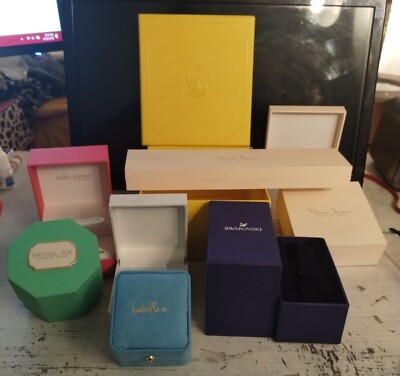 9 Empty Jewelry Boxes Designer Brand Swarovski Mia Fiore Sophia James & More