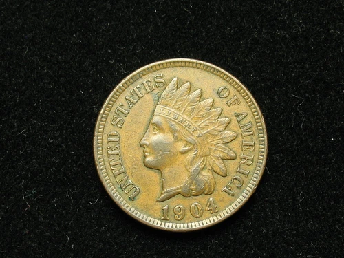 MUST GO SALE!!  AU 1904 INDIAN HEAD CENT PENNY w/ FULL LIBERTY & DIAMONDS #189v