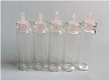 2ml Glass Bottles  Plastic Lid 100pcs Sample Vials Clear little Bottle New