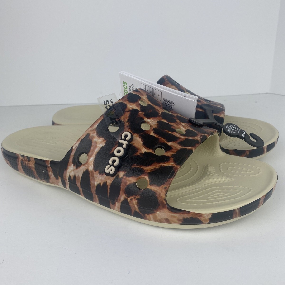 Crocs Classic Animal REMIX Slide #207841 Leopard Print Size 12