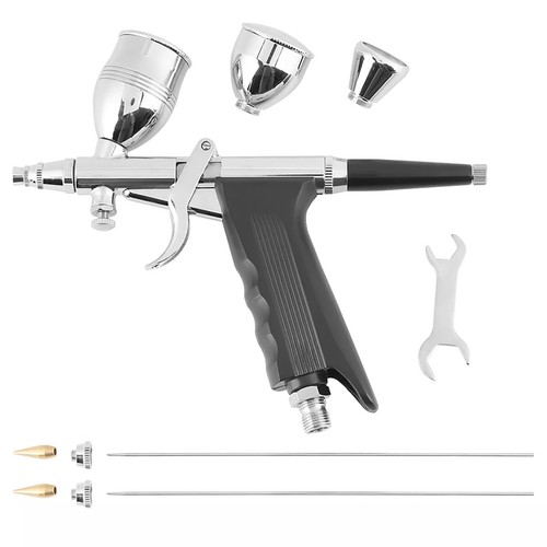 Airbrushpistole Spritzpistole Druckluft Double Action mit Düsen 0.3/0.5/0.8MM DE - Bild 15 von 24