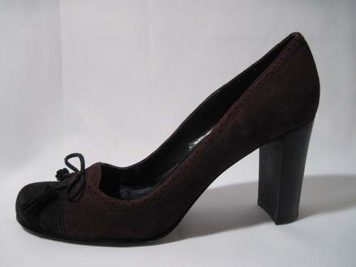 Naturalizer Retro Wildleder High Heel Schuhe 9,5 burgunderfarben & schwarze Quasten Neu - Bild 21 von 24