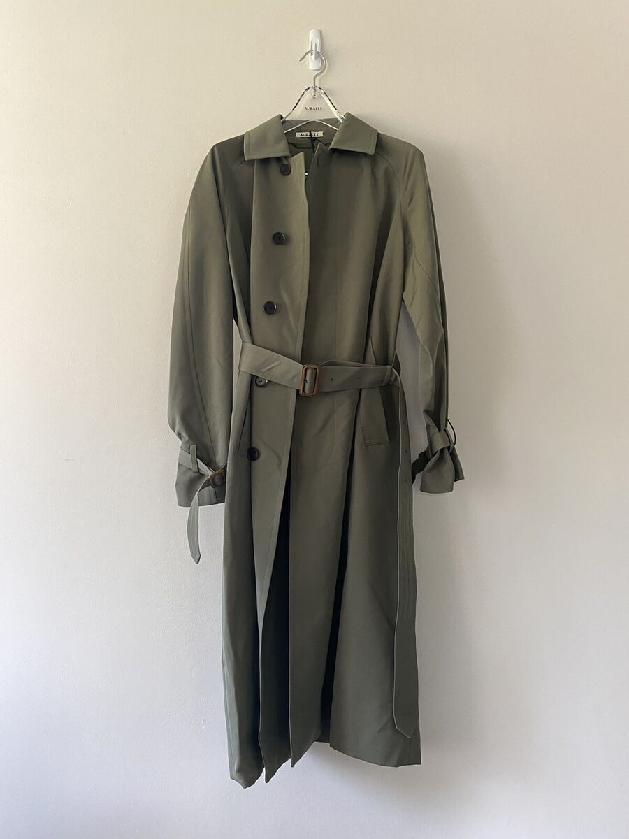 Auralee belted 100% wool trench coat SS 21 (A21SCO2WC) NWT Auralee belted 100% wool trench coat SS 21 (A21SCO2WC) NWT