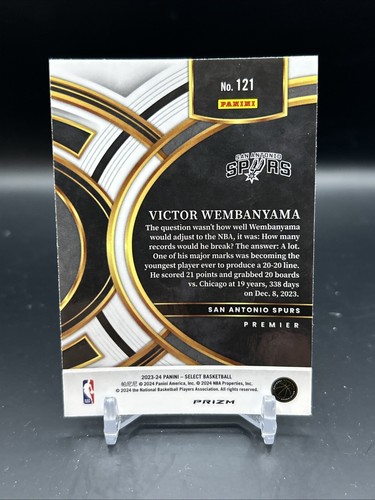 2023-24 Select Premier Green White Purple Prizm #121 Victor Wembanyama Rookie RC - Bild 2 von 2