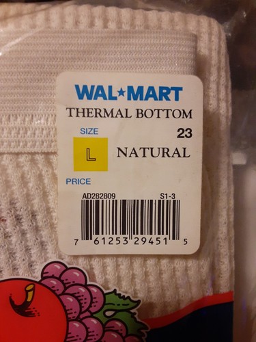 VTG Fruit Of The Loom Mens Large Thermal Bottom New Natural Ankle Length 2001 - Picture 4 of 4