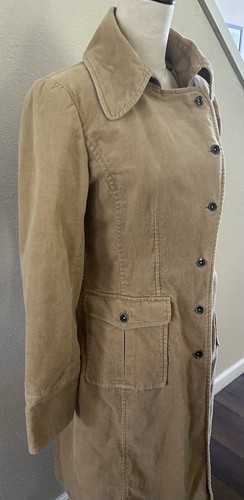 Sinequanone Women’s Tan Vintage Button Up Corduroy Trenchcoat. Fits Like a M - Picture 3 of 9