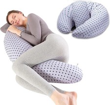C Shaped Pregnancy Pillow Full Body Maternity Support 47 Inch With Removable...
