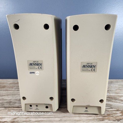Vtg Jensen JMP-33 Bookshelf Speakers + Power Adapter, 3.5mm Aux, Surround Sound - Picture 2 of 13