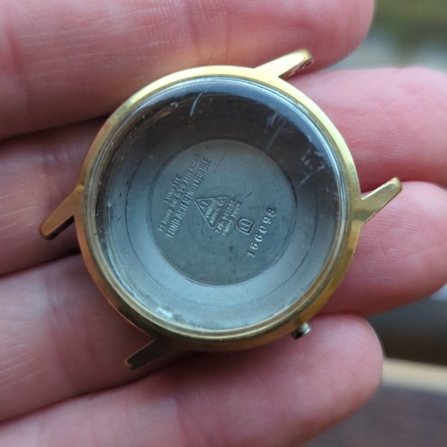 Omega 166.098 Gold Plated Used Watch Case, Empty, For Geneve Automatic (D35) - Picture 3 of 10