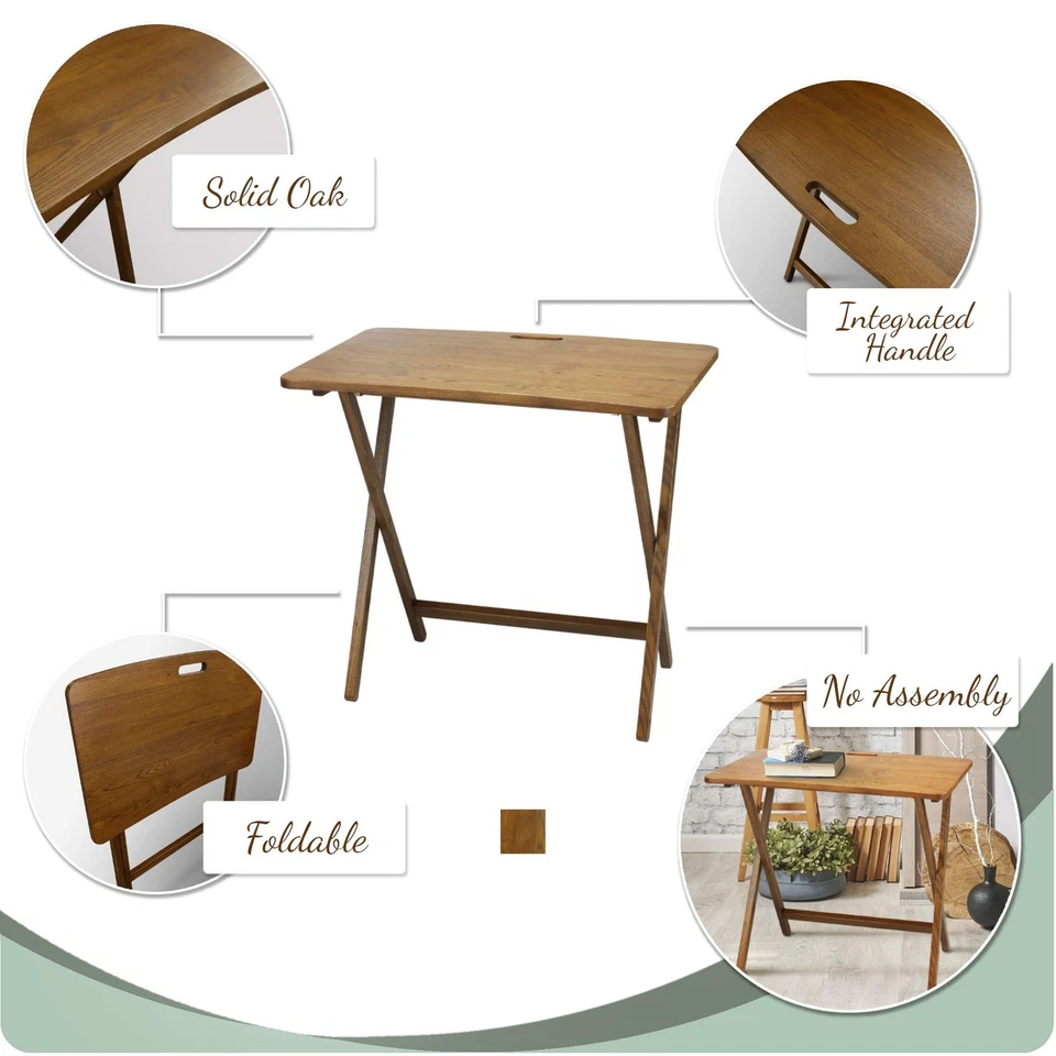 Mesa Plegable Presto Products Company Arizona con Roble Rojo Macizo, Marrón Cálido Foto 4 de 4