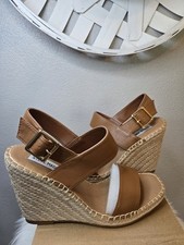 Steve Madden Uri Espadrille Wedge Sandal Tan Suede Sz 8 - New