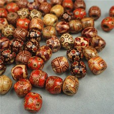 Wooden Spacer Beads Vintage Large Hole Loose Beads DIY Necklace Bracelet Charms