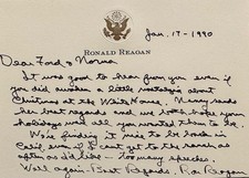 Ronald Reagan Handwritten Presidential Seal Card *RARE*-JSA COA w/full letter