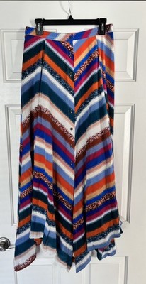 Altuzarra Aquarius Silk Skirt Long Colorful Designer Womens Size 40