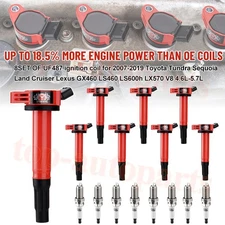 UF487 Ignition Coil + Spark Plug 1483 For Toyota Tundra V8 4.6L 4.7L 5.7L 2010