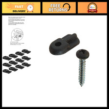 Flush Screen Clips with Screws - Plastic Black 12 Pack for Easy Installation