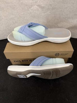 Clarks Cloudsteppers Womens Breeze Sea Flip Flops LAVENDER - New