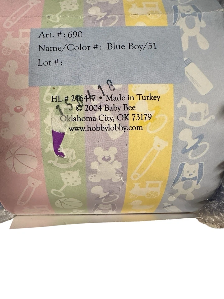 Baby Bee Baby Boucle 2004 Blue Boy #51 (4) madejas hilo 4 oz peso ligero 300 yd Foto 3 de 4