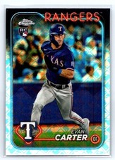 Evan Carter 2024 Topps Chrome #136 LOGOFractor ROOKIE RC Texas Rangers