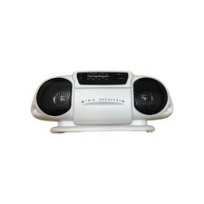 SUNTONE AM FM White Mini Boom Box Radio 7.5" x 3.5" Model RR2500.