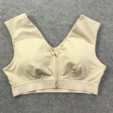 Tommie Copper Sports Bra Womens XL Nude Beige Front Zip Copper Znergy Support