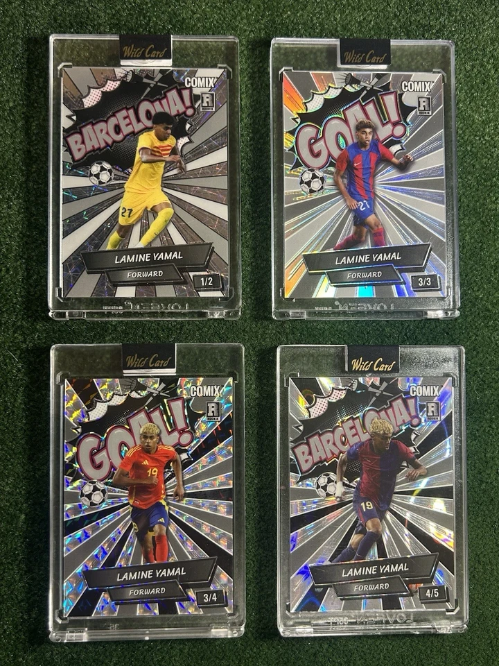 Lamine Yamal Rookie - Lote de 4 tarjetas de /2, /3, /4, /5 insertos - Comodín 2024 🔥 Foto 3 de 4