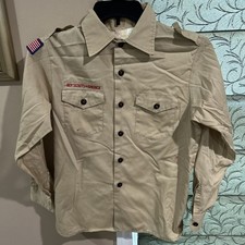Boy Scout BSA UNIFORM Tan SHIRT Youth Large Long Sleeve J29