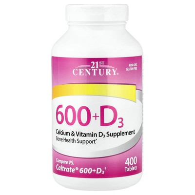 600+D3, Calcium & Vitamin D3 Supplement, 400 Tablets