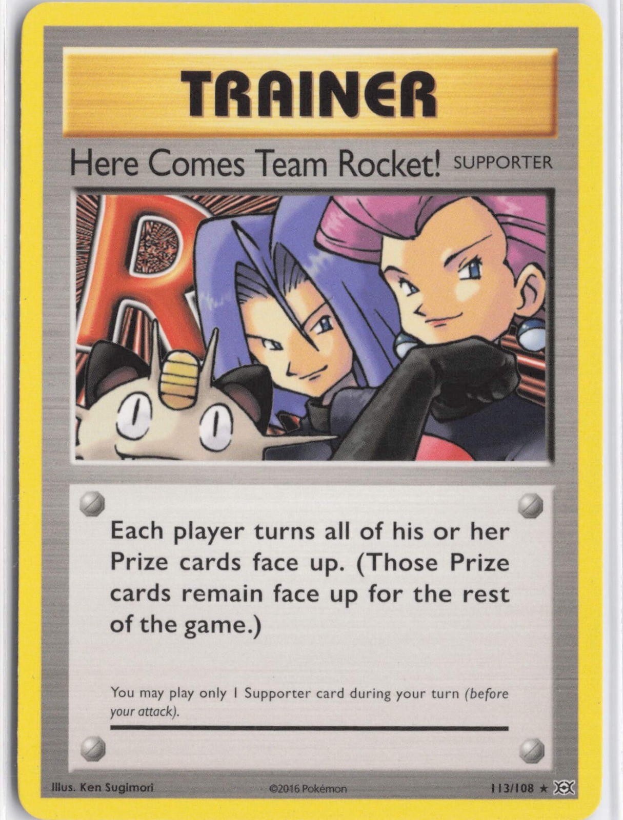 2016 Here Comes Team Rocket! Secret Rare XY - Evolutions 113/108 LP-NM