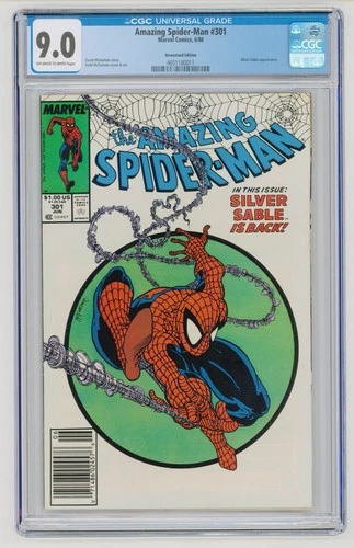 Amazing Spider-Man #301 CGC 9.0 VF/NM OW/W Pages Newstand Edition