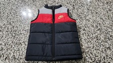 Nike Unisex Kids Colorblock Puffer Vest Navy Red Gray Insulated Full Zip