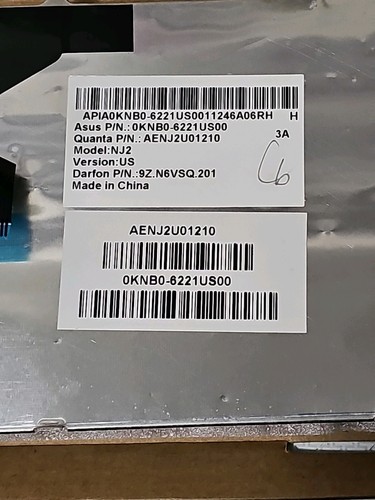 ASUS KEYBOARD model NJ2 X55A X55C X55U - Picture 19 of 20