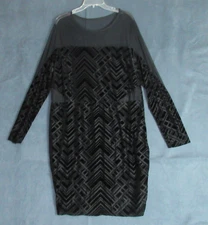 Fashion to Figure Dress 3X Black Mesh Velvet Goth Vamp Party Holiday 90s Y2K