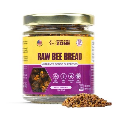 HONEYBEEZONE-Raw Bee Bread - Nutrient-Rich Superfood for Energy Boost, Immune...