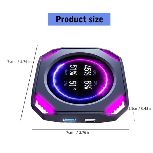 Water Cooling Computer Display Screen For Hardware Performances Trackings - Afbeelding 8 van 10