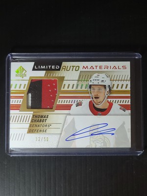 2019-20 SP Authentic Thomas Chabot Limited Game Used Patch Auto #/50
