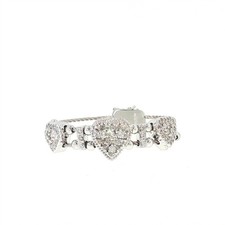 VINTAGE DESIGNER RICHARD KLEIN DIAMOND CLUSTER HEART BRACELET 14K WHITE GOLD