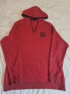 George Asda Hoodie Red/Black Marl UKL Kangeroo Pocket VGC UK