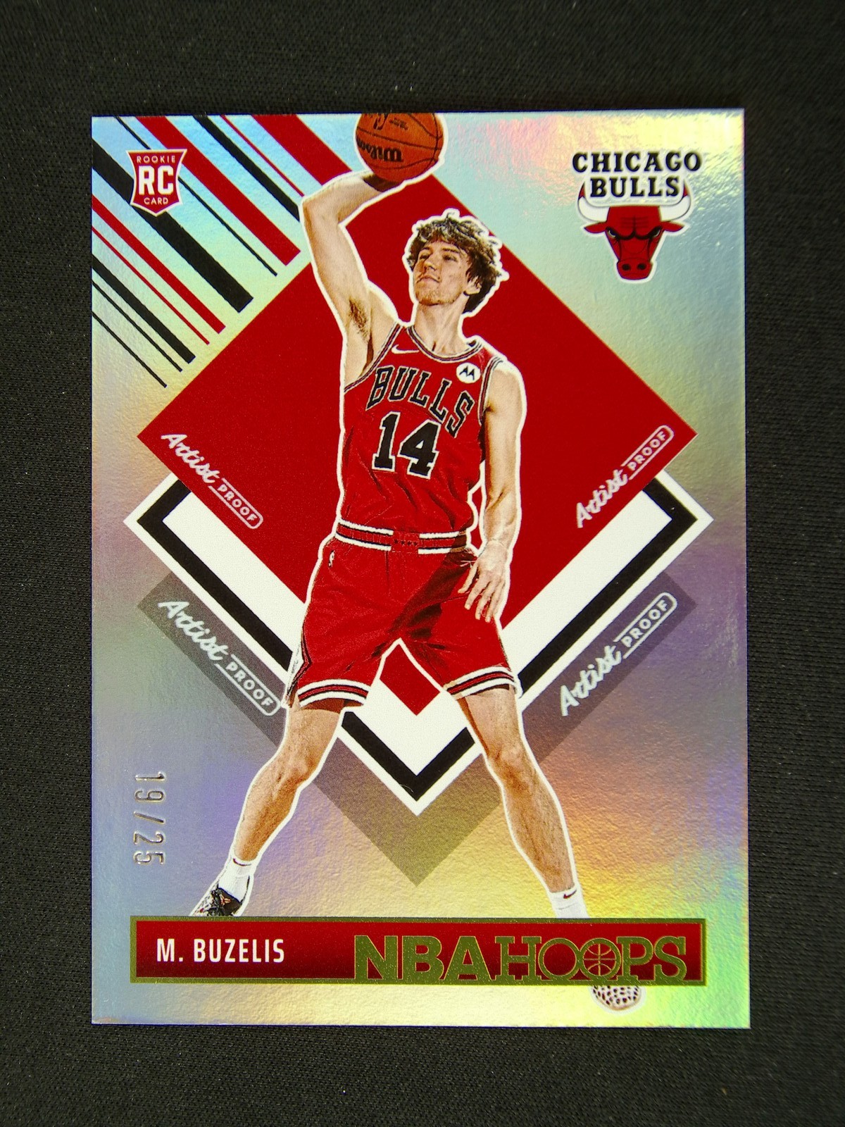 2024-25 Panini Hoops Matas Buzelis #295 RC Rookie Tribute Artist Proof /25