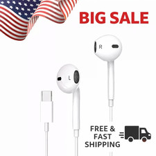USB-C Type C Wired Headphones Earbuds for iPhone 15 16 17 Pro Max Plus