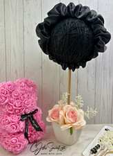Black Onyx Satin Scrunchie Headband