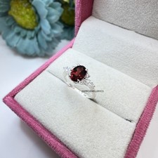 Natural Garnet Ring, Purpose Ring, January Birthstone, 925 Sterling Silver