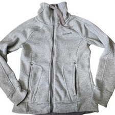 Avalanche Gray Fleece Zip Up Jacket Women's Size M Funnel Neck Thumbholes