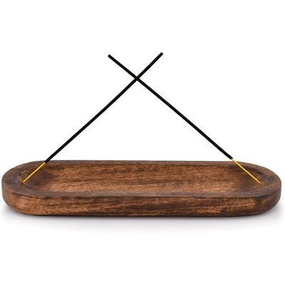 Handmade Wooden Incense Burner Stick Holder with Ash Catcher Modern Home Decor