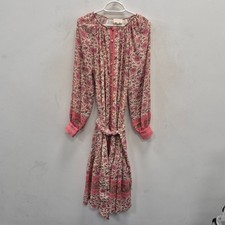 Sézane Merida Floral Printed Button Front Belted Boho Midi Dress Size 38 Uk 10