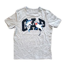 NWT GAP Kids Boy's Medium Gray T-Shirt Shark Logo 100 Cotton NEW