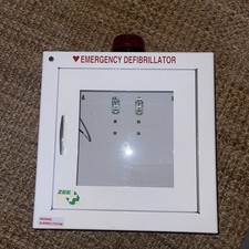Zee AED Defibrillator Metal Wall Cabinet with Alarm Used