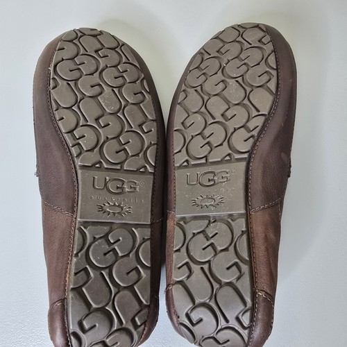 UGG Men's Ascot Matte Leather Sheepskin Comfort Slipper Moccasin Slip On 10M - Picture 9 of 12