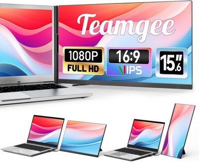 Teamgee 15,6'' Laptop Bildschirm Extender schlanker & leichter tragbarer Monitor Full HD